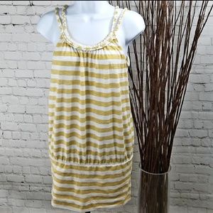 SOLD-Forever 21 Yellow & White Striped Tunic
